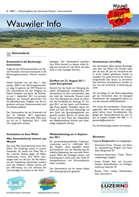 Wauwiler Info Juni 2011 - Gemeinde Wauwil