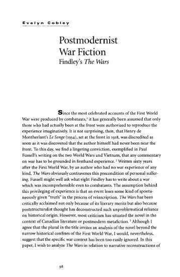 Postmodernist War Fiction