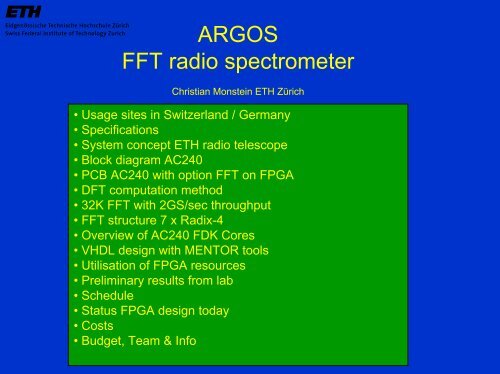 ARGOS FTT radio spectormeter - RadioNet