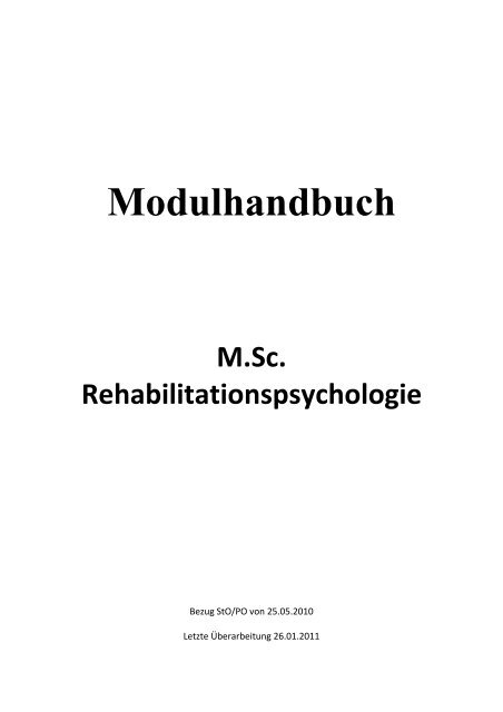 Modulhandbuch M.Sc. Rehabilitationspsychologie - Hochschule ...