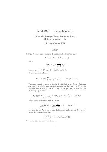 MAE0224 - Probabilidade II - feferraz.net