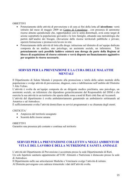 PAD Distretto n. 5 - Azienda USL Rieti