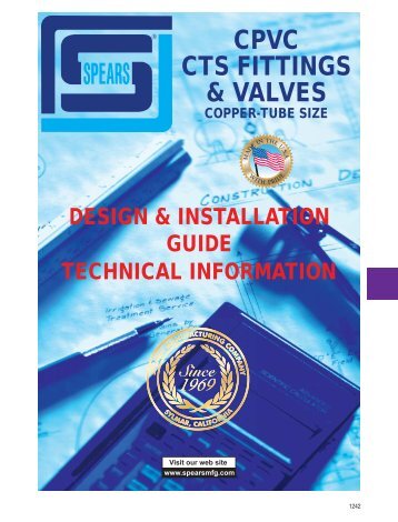 CPVC CTS Pipe, Fittings & Valve Design & Installation - Spears ...