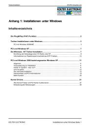 Anhang 1: Installationen unter Windows - Kolter Electronic