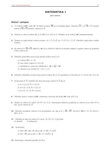 MATEMATIKA 1 - FSB