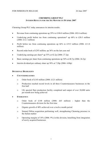 PDF format - Chemring Group PLC