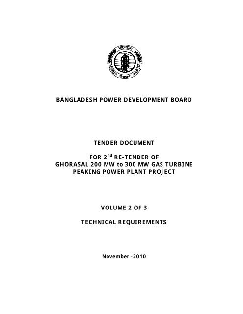 BANGLADESH POWER DEVELOPMENT BOARD TENDER ... - BPDB