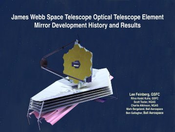 Lee Feinberg - James Webb Space Telescope - NASA