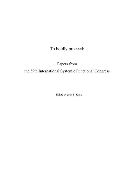 the ISFC39 Proceedings - International Systemic-Functional ...