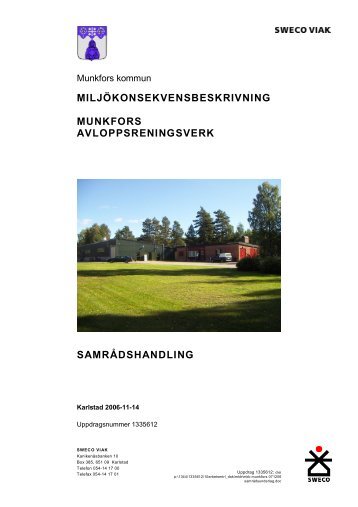 miljÃ¶konsekvensbeskrivning munkfors avloppsreningsverk ...