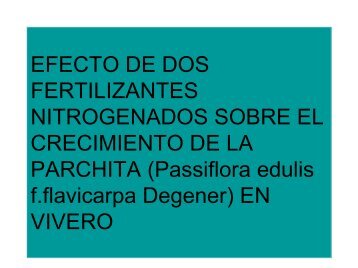 EFECTO DE DOS FERTILIZANTES NITROGENADOS ... - CEDAF