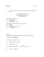 MEEN 364 Homework 8 Solutions Spring 2007 March 22, 2007 ...