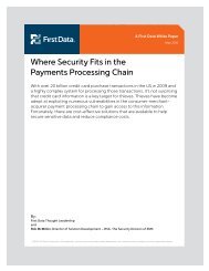 Where Security Fits in the Payments Processing Chain - First Data
