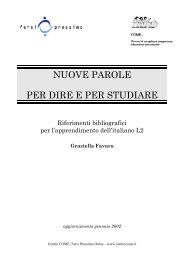 nuove parole per dire e per studiare - Centro COME