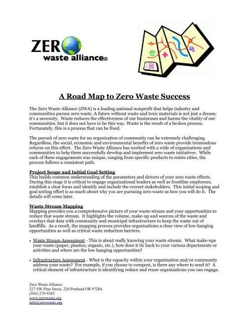 ZWA Zero Waste Road Map - the Zero Waste Alliance