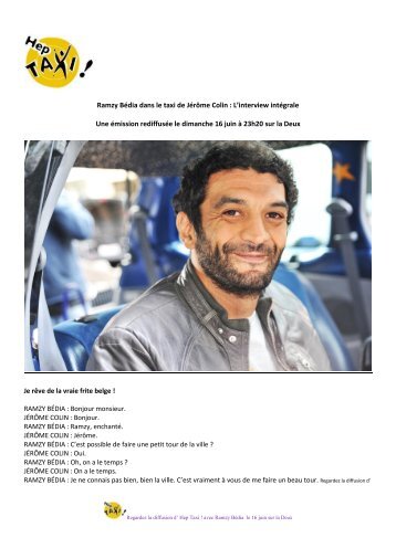 Ramzy Bédia dans le taxi de Jérôme Colin : L'interview ... - Rtbf