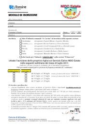 CREE Nido 2010-11, modulo iscrizione - Comune di Alfonsine