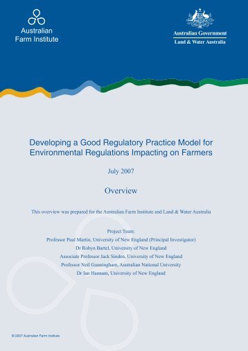 Developing a Good Regulatory Practice Model for Environmental ...