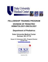 2009 Pediatric Hematology/Oncology Fellowship Brochure