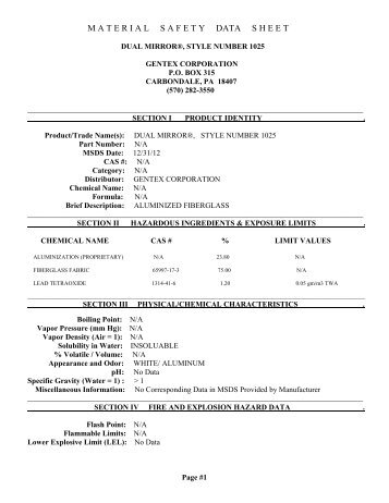 MSDS - Gentex Corporation