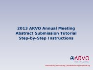 Abstract Submission Tutorial - ARVO