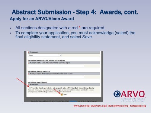 Abstract Submission Tutorial - ARVO