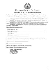 Kentucky Country Day School (KCD) Merit Scholars program is a ...