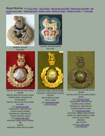 Badges Royal Marines Cap Badges