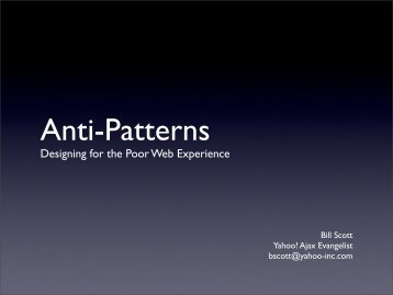 Anti-Patterns - Bill Scott's Portfolio