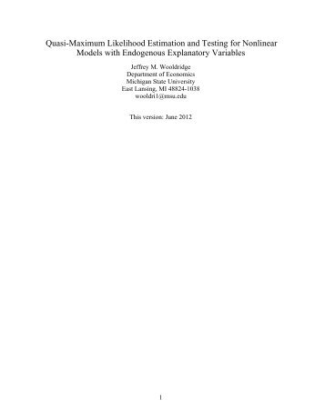 Quasi-Maximum Likelihood Estimation and Testing for Nonlinear ...