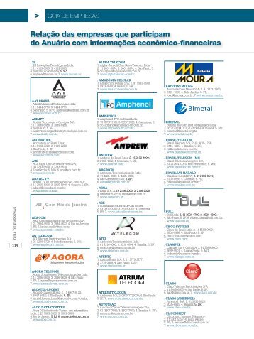 Guia de Empresas - anuÃ¡rio telecom