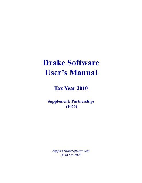 Partnerships (1065) - Drake Software Support