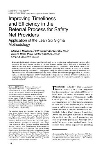 Improving timeliness and efficiency in the referral process for safety ...