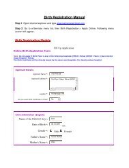 Birth Registration Manual - Urban Development Department