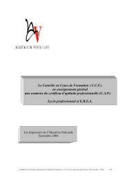 Le Contrôle en Cours de Formation ( CCF) - SBSSA - Académie de ...