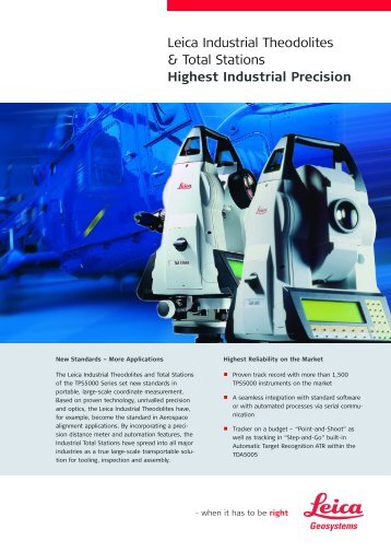 Industrial Theodolites Total Stations Datasheet