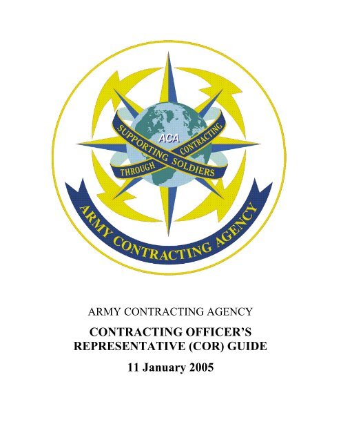 CONTRACTING OFFICER'S REPRESENTATIVE (COR) GUIDE 11 ...