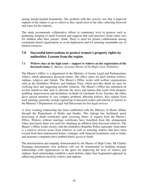 Report of the National Conference: Women's Property Rights ... - FAO
