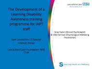 LD IAPT training presentation Taylor and Harrison - Cumbria ...