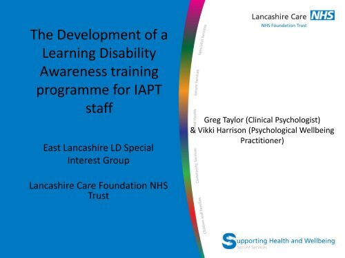 LD IAPT training presentation Taylor and Harrison - Cumbria ...