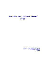 The CCBC/Pitt Connection Transfer Guide - Undergraduate ...