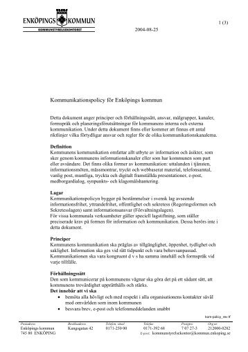 Kommunikationspolicy - Enköping