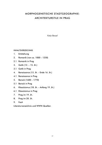 morphogenetische stadtgeographie: architekturstile in prag