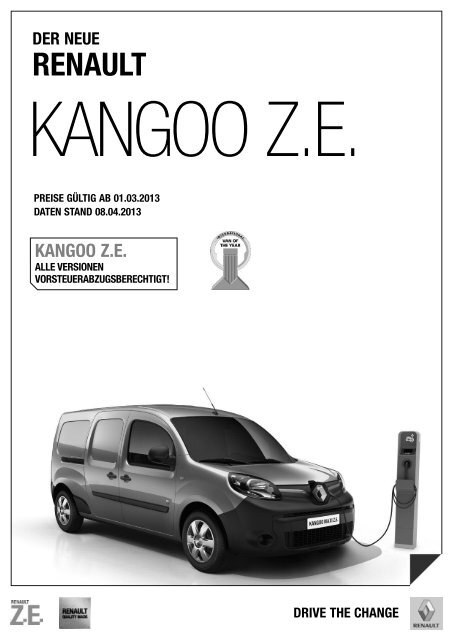 Drive The Change Kangoo Ze Renault Angebote