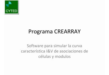 Programa de simulación de sistemas fotovoltaicos "CREARRAY"