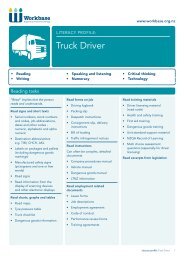 Literacy profile: Truck Driver - Workbase