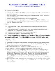 (1) Participation by manufacturing Small & Micro Enterprises in ...