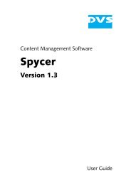 Spycer User Guide (Version 1.3) - Visionary Forces