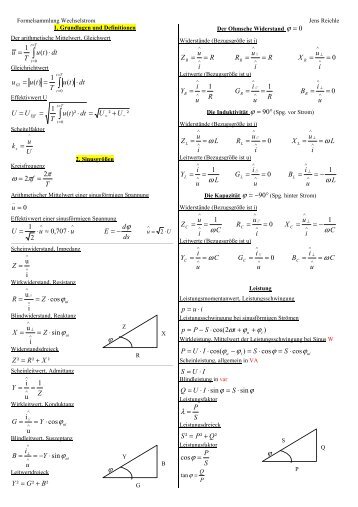 Formelsammlung Wechselstrom - EIT Board