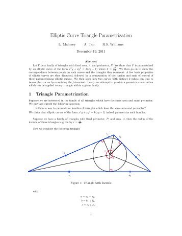 Elliptic Curve Triangle Parametrization